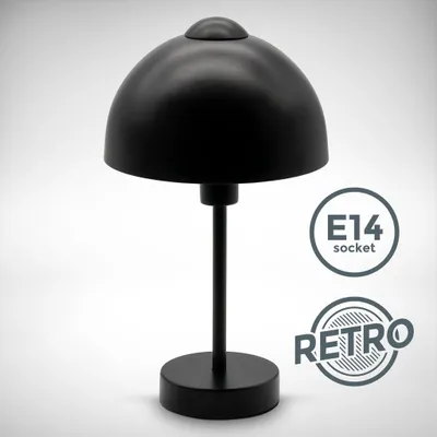 Produktbild von LED Tischleuchte Design Metall Retro Schwarz E14 Matt Tischlampe Schlafzimmer