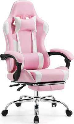 Produktbild von Gaming-Stuhl, Computer-Gaming-Stuhl mit Fußstütze, verstellbarer ergonomischer Bürostuhl,Kunstleder, geeignet für Büros,Arbeitszimmer, Spielzimmer