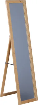 Obrázok produktu pre Zrkadlo Relaxdays, 155 x 37 cm, 2 v 1 – stojacie a nástenné zrkadlo, bambusový rám, predsieň, obývačka, spálňa, prírodná farba
