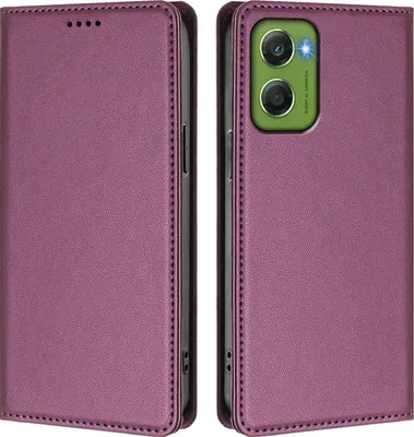 Produktbild von Handyhülle für Motorola Moto G06, Kunstleder Klapphülle Stoßfeste Magnetische Hülle mit Ständer Lila