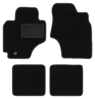 Image de Tapis de sol en moquette pour Toyota RAV4 II 2000-2003 (3-drzwi przed liftingiem) – jeu 4 pièces, noirs, sur mesure – Wielganizator LUX