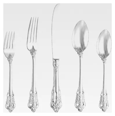 Produktbild von Barock Edelstahl Besteckset 18/10 mit 20 Teilen, rostfrei, inklusive Gabel, Löffel und Messer in Geschenkbox