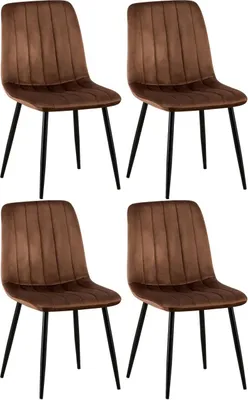 Produktbild von 4er Set Stühle Dijon Samt braun