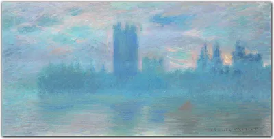 Produktbild von Coloray Bild aus Glas 140x70 Küche wanddekoration Dekoration wohnzimmer gehärtetes Glas glasblock mit bild - Monet Häuser des Parlaments