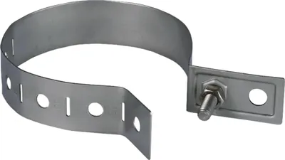 Immagine prodotto di DEHN Fascetta per grondaia, 60-100 mm, NIRO, foro di collegamento D 10,5 mm, 1 pz.