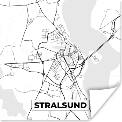 Produktbild von MuchoWow® Poster Stralsund - Stadtplan - Karte 100x100 cm - Babyzimmer