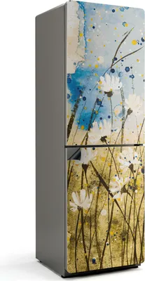 Zdjęcie produktu dla Akwarelowa delikatna łąka - Magnetyczna osłona na lodówkę - Folia dekoracyjna magnetyczna do kuchni - Magnes na lodówkę deco - Samoprzylepna tablica magnetyczna - Folia magnetyczna na drzwi lodówki - 60x180 cm