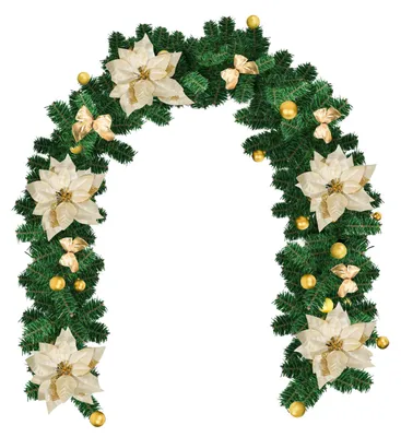 Image de Guirlande de Noël Vigevee, 2,7 mètres, LED, forme de sapin, couleur or, 50 LED, lumière blanche chaude, fonctionne sur piles, décoration de Noël