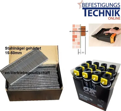 Produktbild von Stahlnägel Stahlbrads 1,8x40mm 1x Gas für Fußleistennagler Tjep ST-15/50 BR-04.1 1,5M