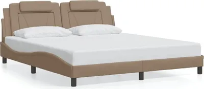 Produktbild von vidaXL Bettgestell "Viana" ohne Matratze Cappuccino-Braun 180x200 cm Kunstleder