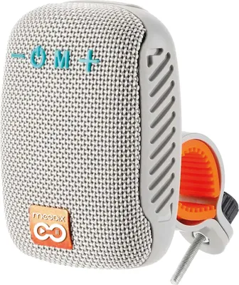 Image de Enceinte Bluetooth Moodix, Enceinte extérieure pour vélo, Enceinte portable sans fil compatible avec tous les téléphones portables, Enceinte mains libres avec Micro SD et USB, Son clair, Gris 5W