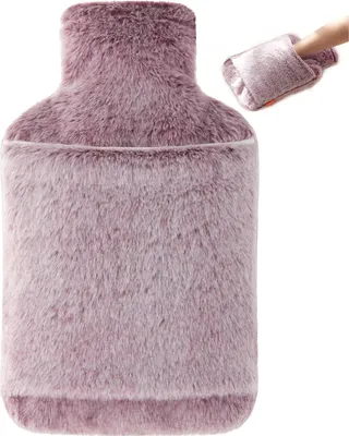Produktbild von Wärmflasche mit weichem Bezug 2L Bettflasche Ideal für eine kalte Nacht, Lila