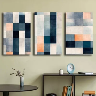 Produktbild von Wallity, 3p4570softc-001, Dekoratives Leinwandgemälde (3 Teile), 100 % LEINWAND, Mehrfarbig, 45 x 70 cm