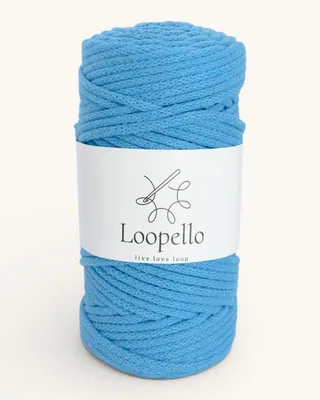 Image de Cordon en coton Loopello Pro, 5 mm, 100 mètres – Bleu