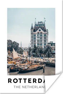 Produktbild von MuchoWow® Poster Rotterdam - Niederlande - Boot 80x120 cm - Papierdruck