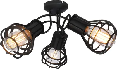 Produktbild von Globo Lighting Deckenleuchte Metall schwarz matt, Metall schwarz matt, ø: 470mm, H: 250mm, exkl. 3x E27 40W 230V