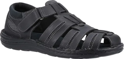 Image de Hush Puppies - Sandales pour homme "Albert", pêcheur, cuir FS11456 (42 EU) (Noir)