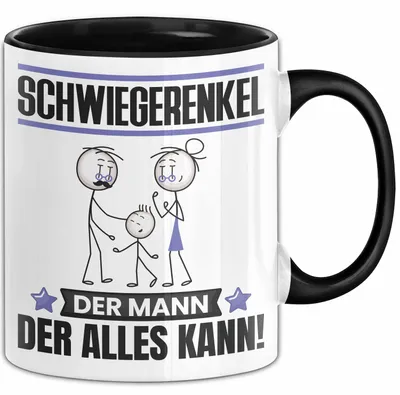 Produktbild von Schwiegerenkel Tasse Geschenk für Schwiegerenkel Der Mann Der Alles Kann Geschenkidee zum Geburtstag (Schwarz)