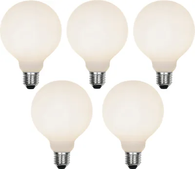 Produktbild von LUEDD 5er Set E27 3-Stufen dimmbar LED Glühbirnen G95 Matt 5W 550lm 3000K