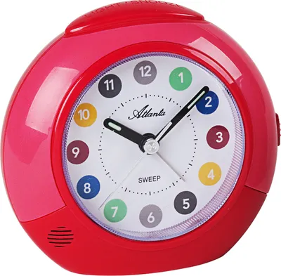 Produktbild von Atlanta 1526/17 Wecker für Kinder Quarz analog Kinderwecker rot pink leise