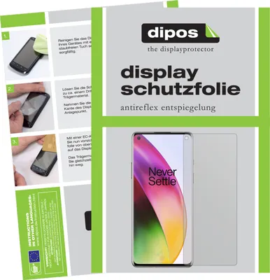A collage of images showing instructions for applying a screen protector and a product shot of a screen protector on a phone.