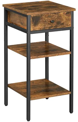 Immagine prodotto di Comodino industriale LET502B01 in legno e acciaio
