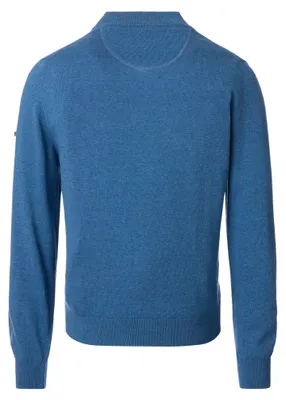 Produktbild von Redmond - Casual Fit - Herren Cardigan College Strickjacke in verschiedenen Farben (Art.Nr.: 627), Größe:5XL, Farbe:Blau (121)