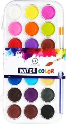 Productafbeelding van Aquarelverfset - 21 kleuren met penseel en mengpalet, voor kinderen en beginners