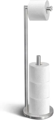 Produktbild von Toiletrolhalter Stabiler RVS, Badkamerhalter für mehrere Rollen, Reservehalter mit schwerem Rahmen (Silber)