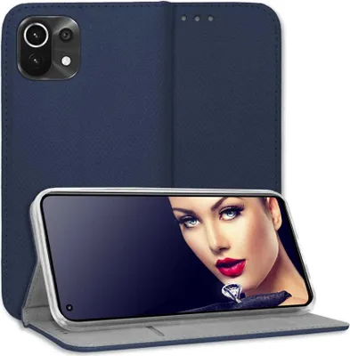 Produktbild von Bookstyle Schutzhülle Klapphülle Schutztasche Etui Cover für Xiaomi Mi 11 Lite 4G, 5G (M2101K9, 6.55'') - Blau