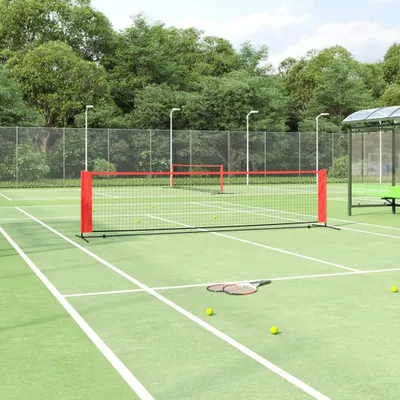 Obrázok produktu pre Tenisová sieť čierno-červená 400x100x87 cm polyester, dizajn siete na bedminton 2024