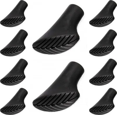 Produktbild von 10x Nordic Walking Pads Universal Gummipads Gummipuffer Ersatzfüße schwarz