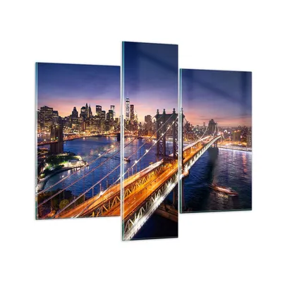 Produktbild von Bilder auf glas - Usa amerika new york manhattan - 95x80cm - Glasbilder - Wandbilder - Kunstdruck - zum Aufhängen bereit - Wanddekoration aus Glas - Glas Bilder - Wandbild auf Glas - GCB95x80-2820