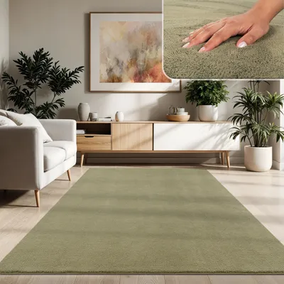 Immagine prodotto di Tappeto moderno per soggiorno a pelo corto lavabile in morbida pelliccia antiscivolo dimensioni 300x400 cm
