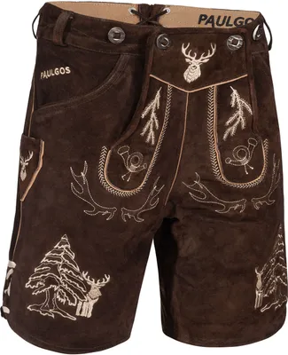 Produktbild von PAULGOS Herren Trachten Lederhose Kurz - HK5 - Echtes Leder - in 3 Farben erhältlich - Größe 44 - 60