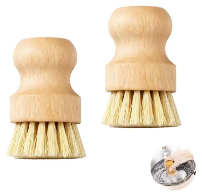 2 Bambus-Spülbürsten – Pilz- und Gemüsebürste, ergonomisch