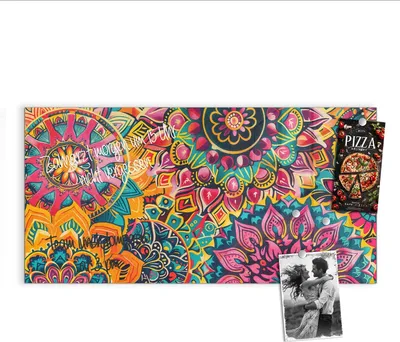 Produktbild von Magnettafel 100x50cm Pinnwand Whiteboard beschreibbar - Mandala Design