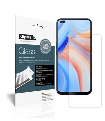 A product package for a screen protector is shown next to a smartphone displaying a colorful wallpaper.