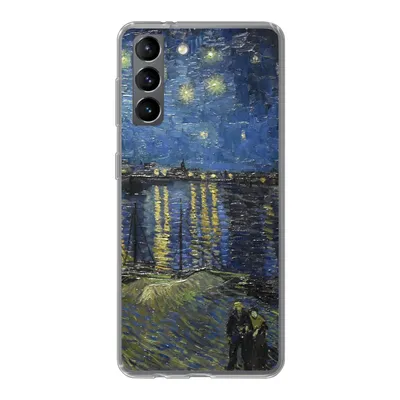 Produktbild von MuchoWow® Handyhülle Schutzhülle Hülle für Samsung Galaxy S21 Sternennacht über dem Orsay Paris - Vincent Van Gogh Silikon Softcase Handy Hülle - Softcase