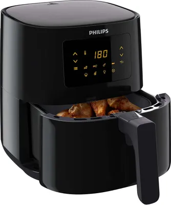 Obrázek produktu pro Philips Airfryer Compact řady 3000, horkovzdušná fritéza, 0,8 kg, dotykový displej, energeticky úsporná, černá (HD9252/90)