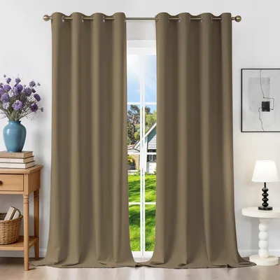 Thermisch verduisteringsgordijn 140x260 cm, 2 Stück, taupe braun, mit Ösen