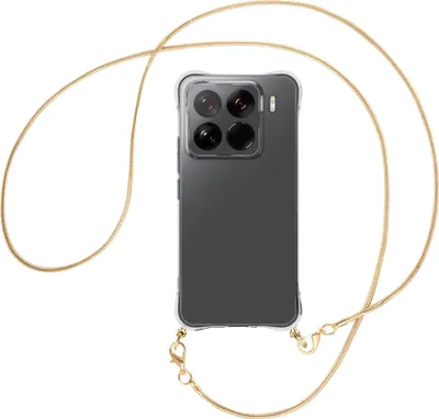 Produktbild von Handykette Backcover-Schutzhülle mit Band (Metall goldfarben) für Xiaomi 15 Pro 5G - goldfarbene Snake-Kette