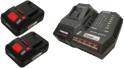 Produktbild von PARKSIDE® 20 V Schnellladegerät / Akku-Ladegerät PLGS 2012 inkl. 2 Akkus (4 Ah)