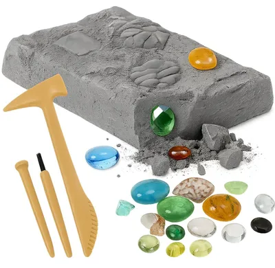Zdjęcie produktu dla Kopalnia kryształów zabawa wykopaliska diamentów zestaw małego archeologa kamienie szlachetne narzędzia EN71