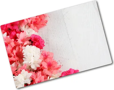 Produktbild von Tulup Glas Herdabdeckplatte - 80x52 cm - Glaskeramikkochfeld-Abdeckung Spritzschutz Glasabdeckplatte - Einteilig - Blumen & Pflanzen - Blumen - Rosa