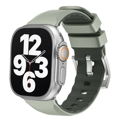 Immagine prodotto di Per Apple Watch SE 2023 40mm due colori Silicone Sport Armband Watch sostituzione braccio Band Matcha Green