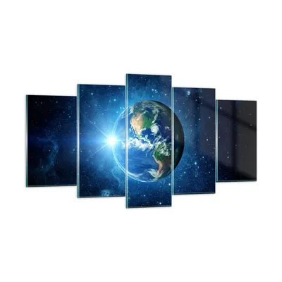 Produktbild von Bilder auf glas - Erde Universum Sterne Galaxie - 160x85cm - Glasbilder - Wandbilder - Kunstdruck - zum Aufhängen bereit - Wanddekoration aus Glas - Glas Bilder - Wandbild auf Glas - GEA160x85-2943