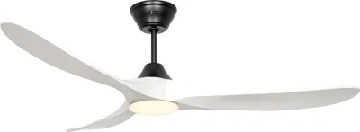 Zdjęcie produktu dla Energooszczędny wentylator sufitowy z oświetleniem LED i pilotem Eco Genuino-L czarny matowy / biały matowy 152 cm