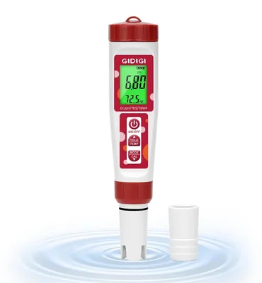 Imagen del producto de Medidor de pH para agua - 4 en 1 pH, EC, TDS y temperatura - Pantalla LCD - Para hidrocultivo