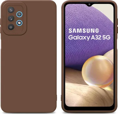 Produktbild von Cadorabo Hülle für Samsung Galaxy A32 5G Schutz Hülle in Braun TPU Silikon Etui Case Handyhülle